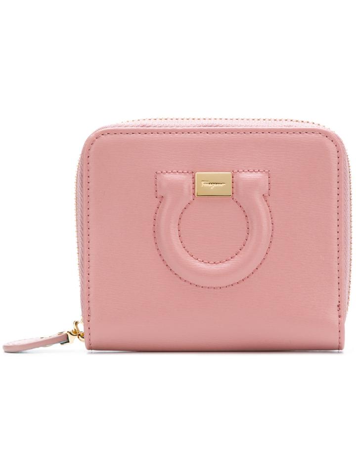 Salvatore Ferragamo Front Logo Purse - Pink & Purple