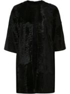 J. Mendel 'caban' Jacket, Women's, Size: 2, Black, Silk/lamb Fur
