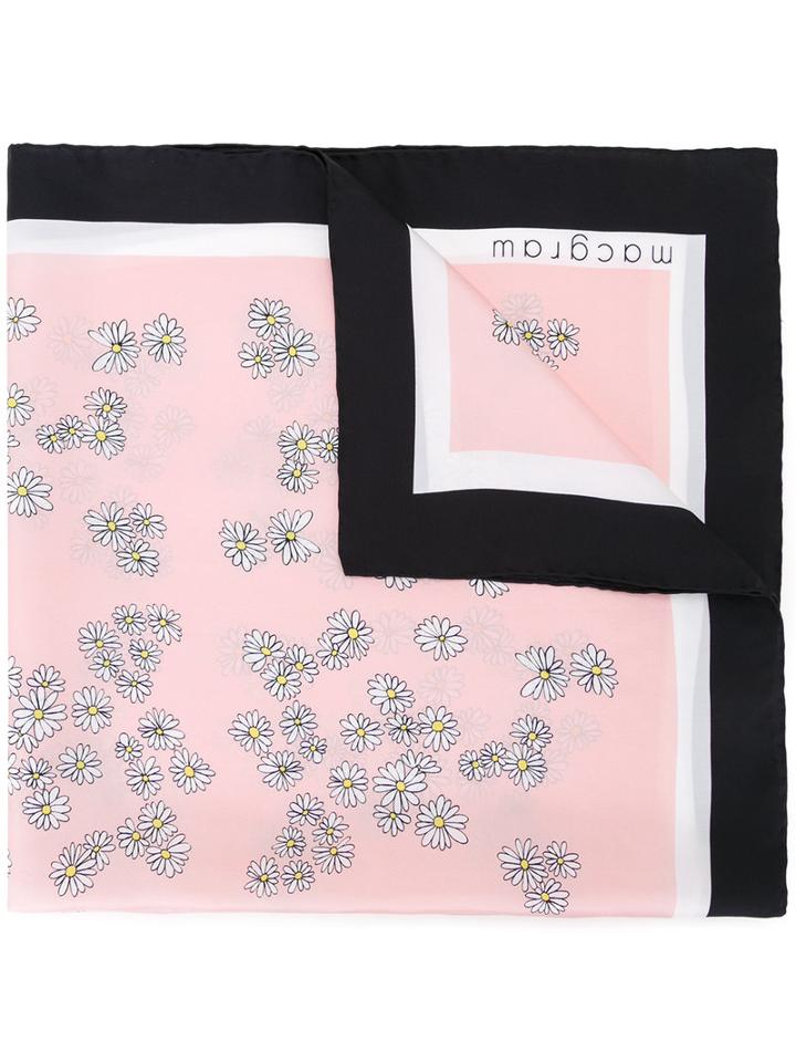 Macgraw - Printed Scarf - Women - Silk - One Size, Pink/purple, Silk