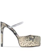 1017 Alyx 9sm Brown 110 Snake-effect Leather Platform Pumps - Green