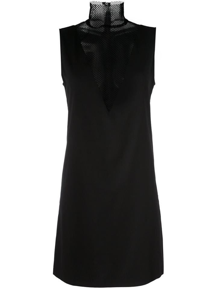 Mm6 Maison Margiela Mesh Front Panel Dress - Black