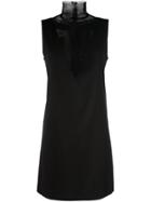 Mm6 Maison Margiela Mesh Front Panel Dress - Black