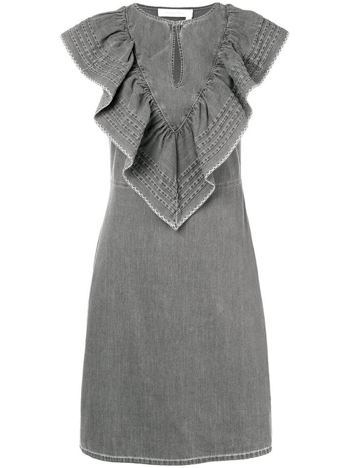 See By Chloé Ruffled Front Panel Dress - Black
