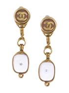 Chanel Pre-owned Cc Logo Drop Earrings - Gold