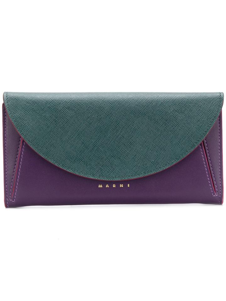 Marni Foldover Top Wallet - Pink & Purple