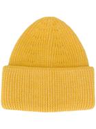 Roberto Collina Ribbed Beanie Hat - Yellow