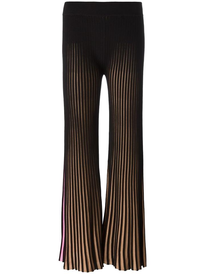 Kenzo Ribbed Flared Trousers, Women's, Size: Xs, Black, Cotton/viscose