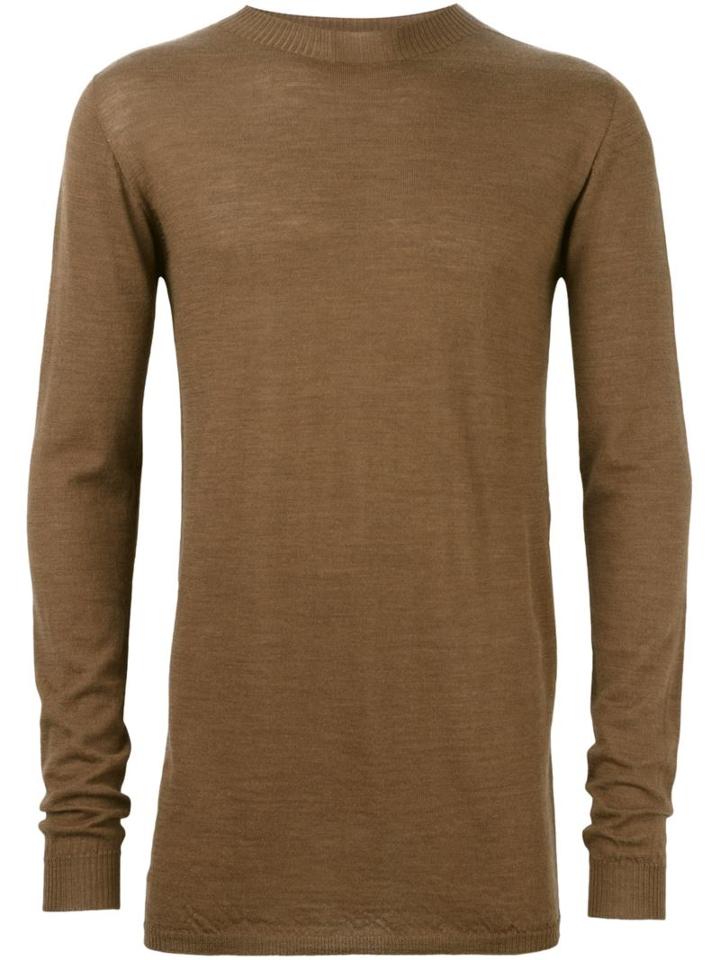 Rick Owens Funnel Neck Jumper, Men's, Size: Medium, Nude/neutrals, Virgin Wool
