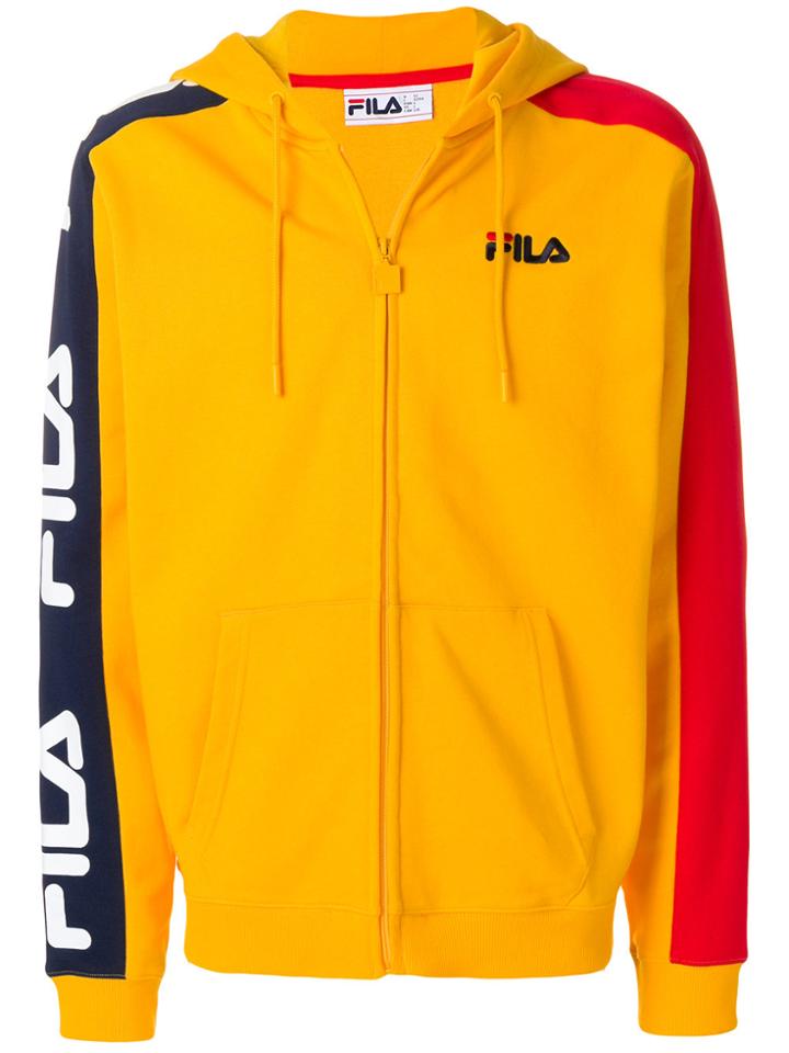 Fila Logo Print Hoodie - Yellow & Orange