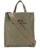 A.p.c. Logo Canvas Tote Bag - Green