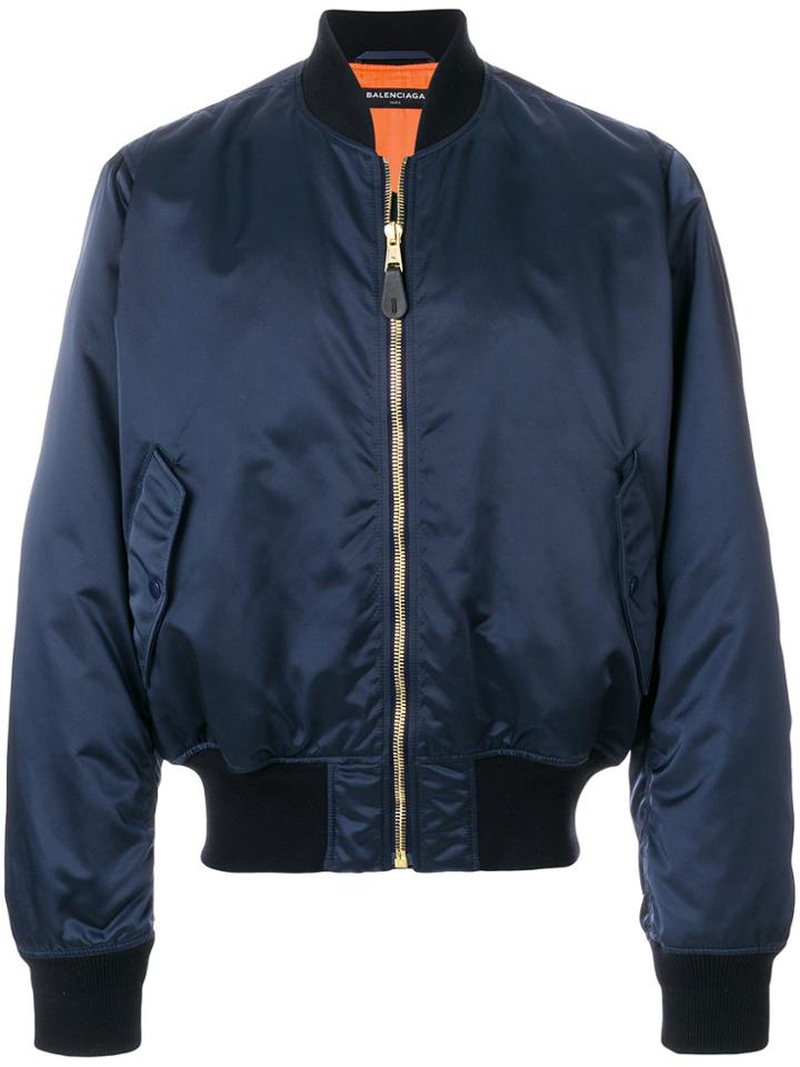 Balenciaga Bal Embroidered Bomber - Blue