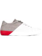 Leather Crown Block Colour Sneakers, Men's, Size: 44, Grey, Leather/rubber