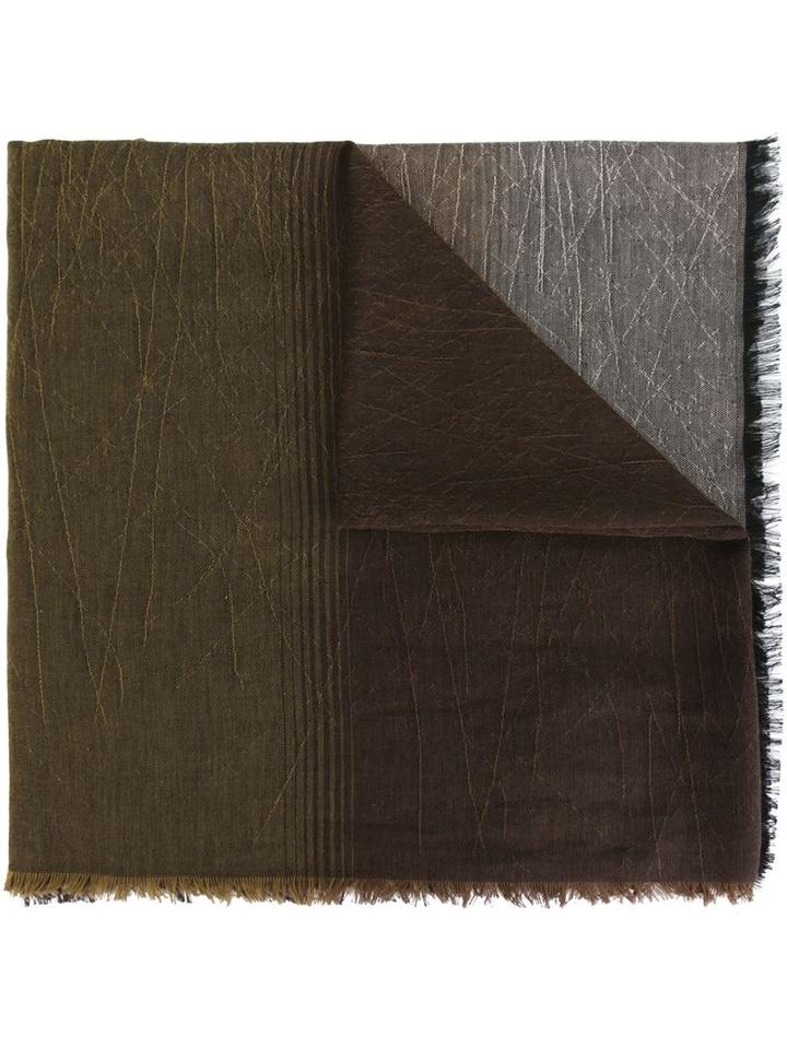 Eleventy Patterned Scarf, Men's, Brown, Modal/cotton