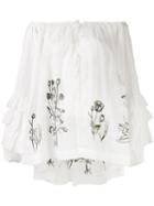 Erika Cavallini - Ruffle Sleeve Top - Women - Cotton - S, White, Cotton