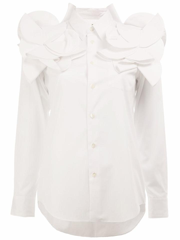 Junya Watanabe Comme Des Garçons Ruffled Appliqué Shirt - White