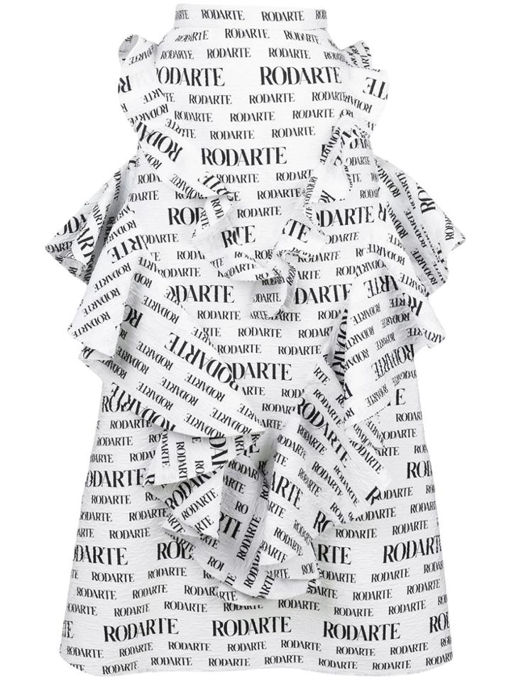 Rodarte Repeat Logo Ruffle Skirt - White