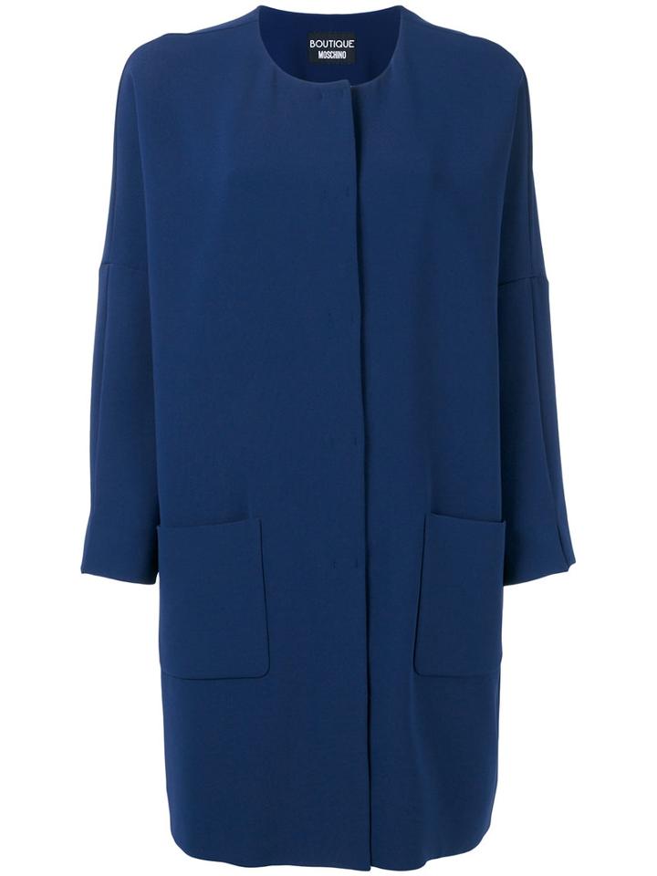 Boutique Moschino - Loose-fit Coat - Women - Polyester/triacetate - 46, Blue, Polyester/triacetate