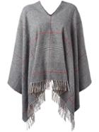 Dondup Frayed Poncho, Women's, Grey, Virgin Wool