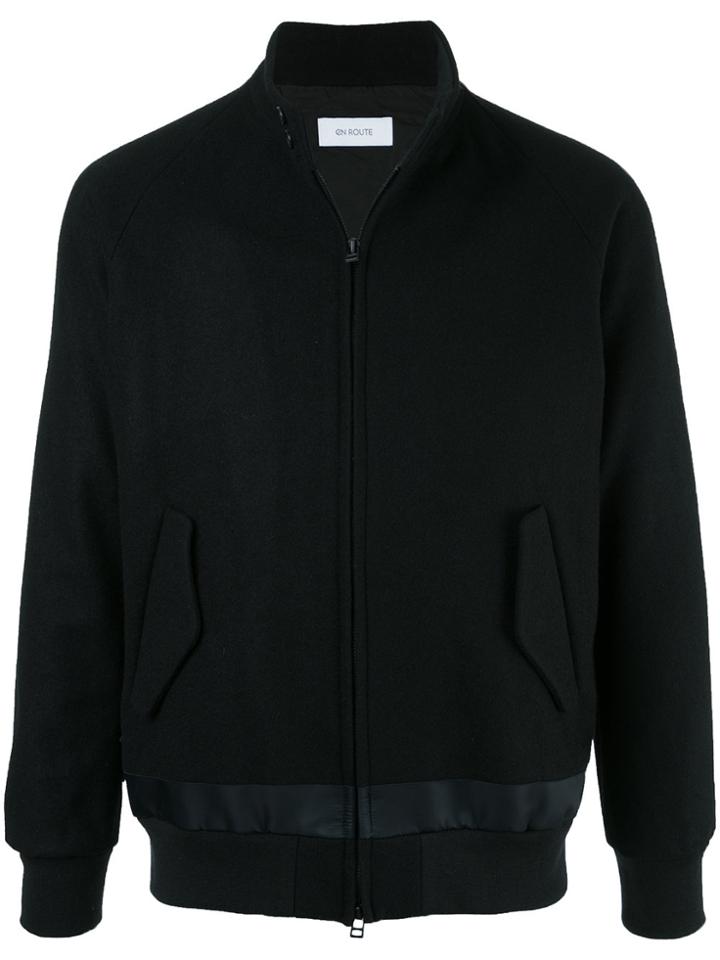 En Route Zip Up Bomber Jacket - Black