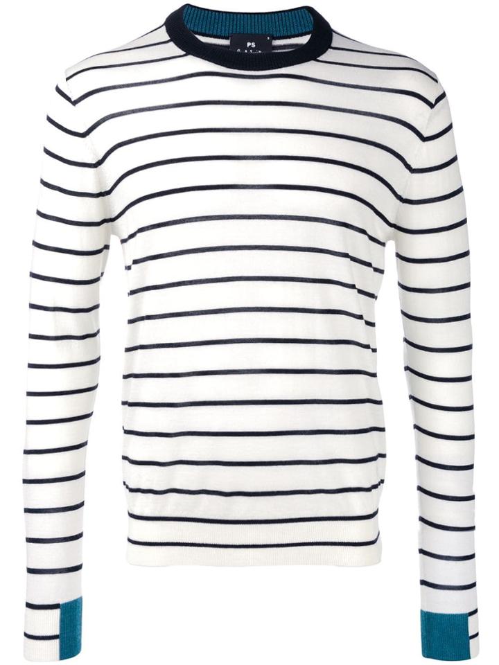 Ps Paul Smith Striped Pullover - White
