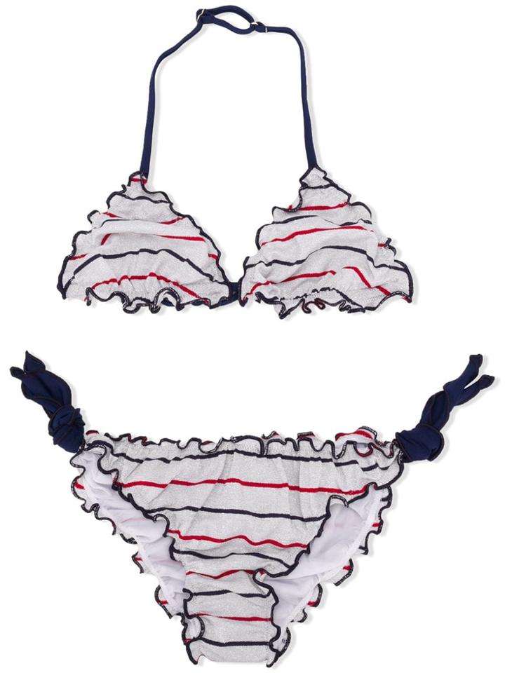Mc2 Saint Barth Kids Teen Ruffle-trim Bikini - Grey