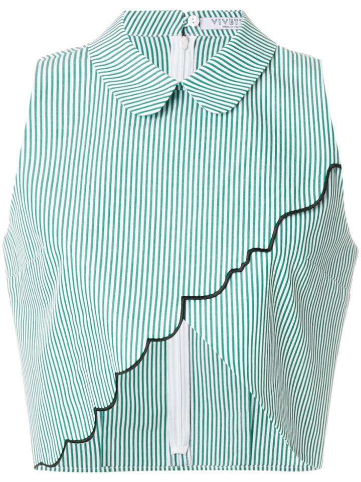 Vivetta Striped Wrap Crop Top - White