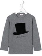Il Gufo Hat Print T-shirt, Boy's, Size: 6 Yrs, Grey