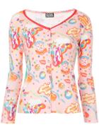 Hysteric Glamour Snap Button Printed Top - Pink & Purple