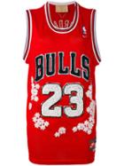 Night Market - 'bulls 22' Long Nba Embellished Tank Top - Women - Polyester - One Size, Women's, Red, Polyester