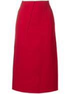 Victoria Beckham Fitted Skirt - Red