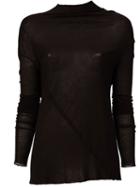 Rick Owens Funnel Neck Sweater, Women's, Size: 40, Black, Silk/viscose