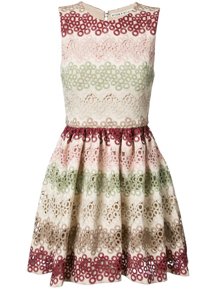 Alice+olivia Zigzag Lace Mini-dress - Nude & Neutrals