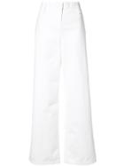 The Row Werto Slub Palazzo Pant - White