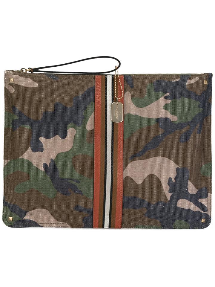 Valentino Large Valentino Garavani Rockstud Clutch - Green