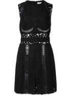 Mugler Lace Insert Dress, Women's, Size: 36, Black, Polyamide/virgin Wool