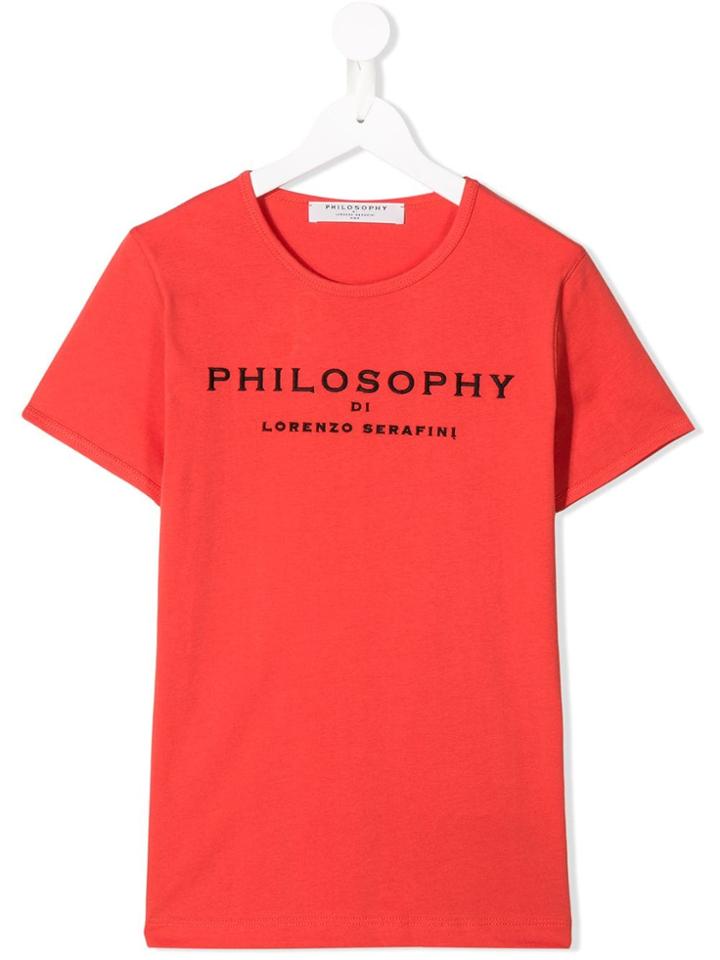 Philosophy Di Lorenzo Serafini Kids Embroidered Logo T-shirt