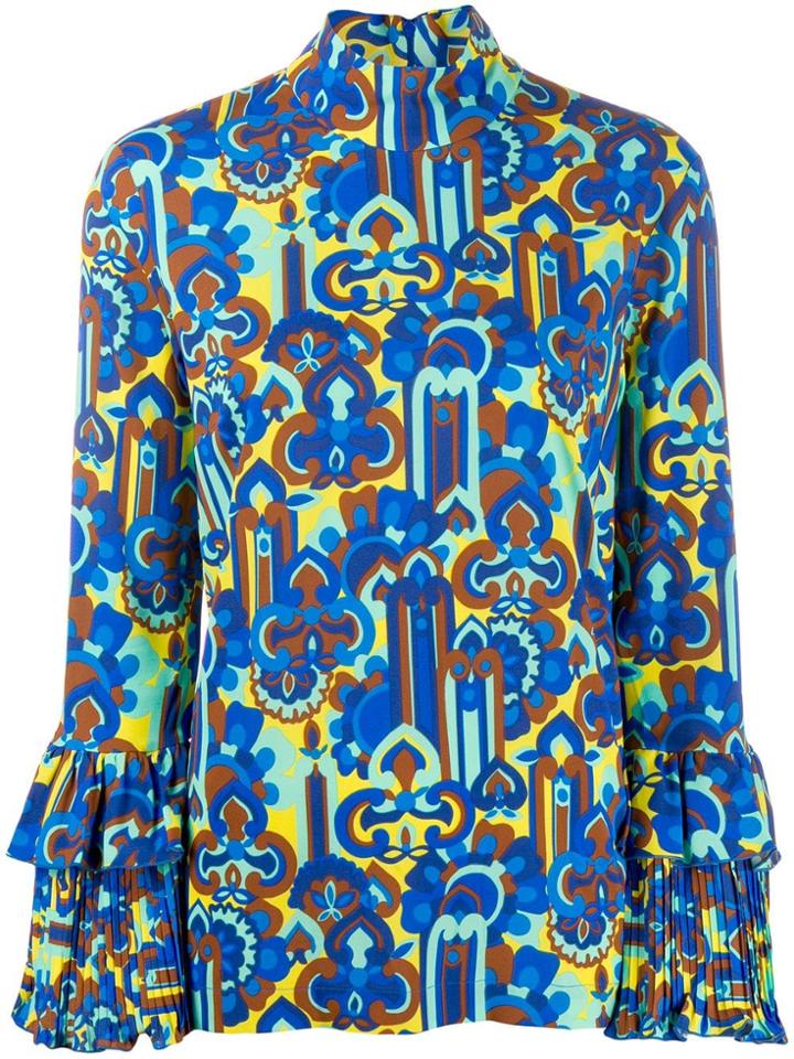 La Doublej Frill Wrist Turtleneck Top - Blue
