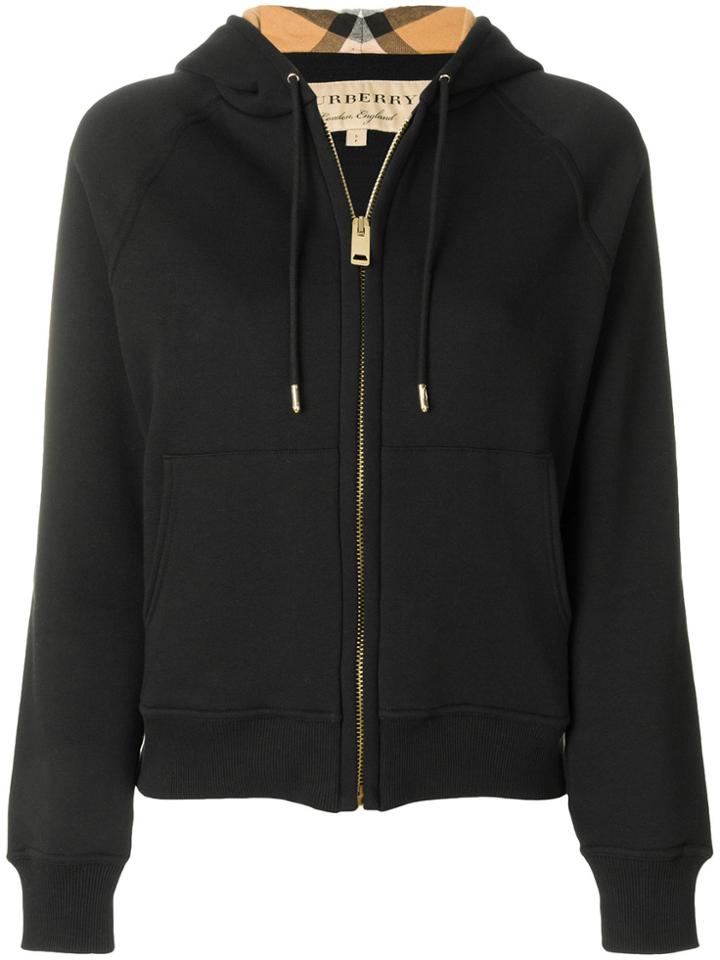 Burberry Hooded Zipped Cardigan - Black