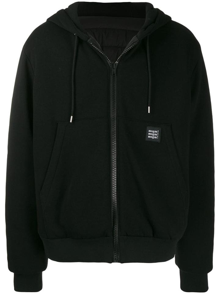 Msgm Zipped Drawstring Jacket - Black