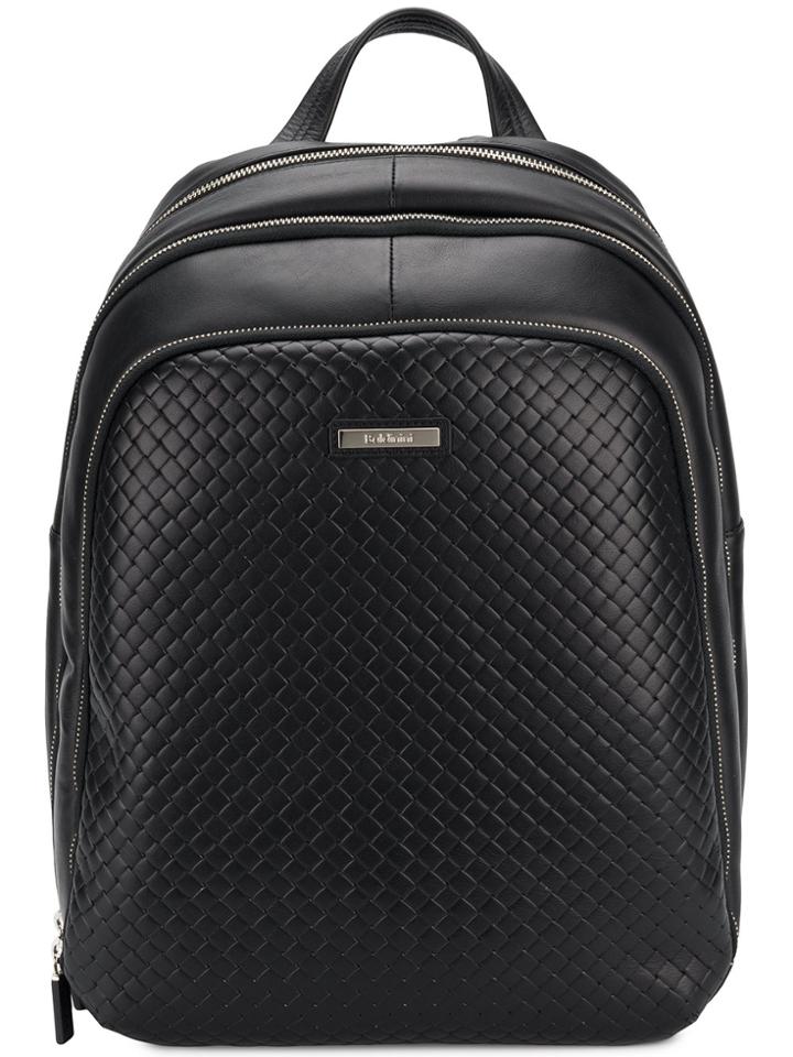 Baldinini Logo Woven Backpack - Black