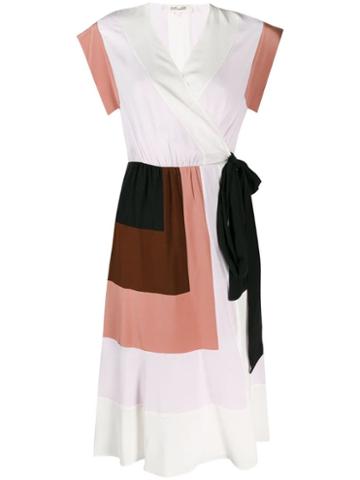 Diane Von Furstenberg Colour-block Wrap Dress - White