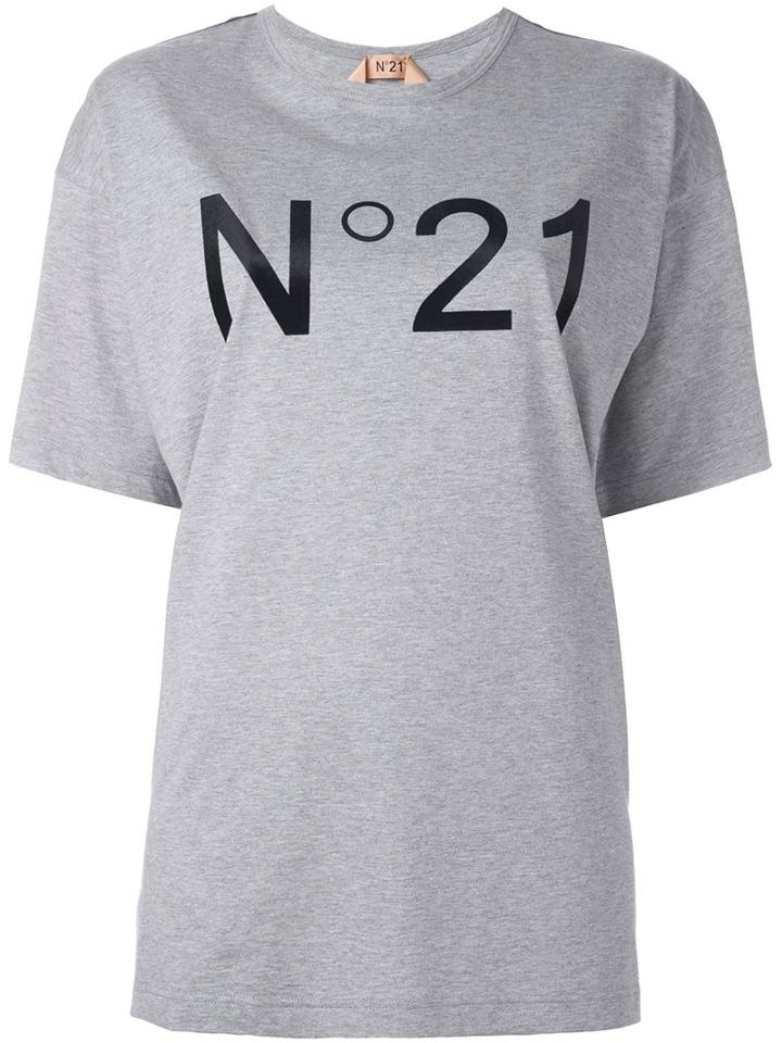 No21 Button Embellished Shoulders T-shirt