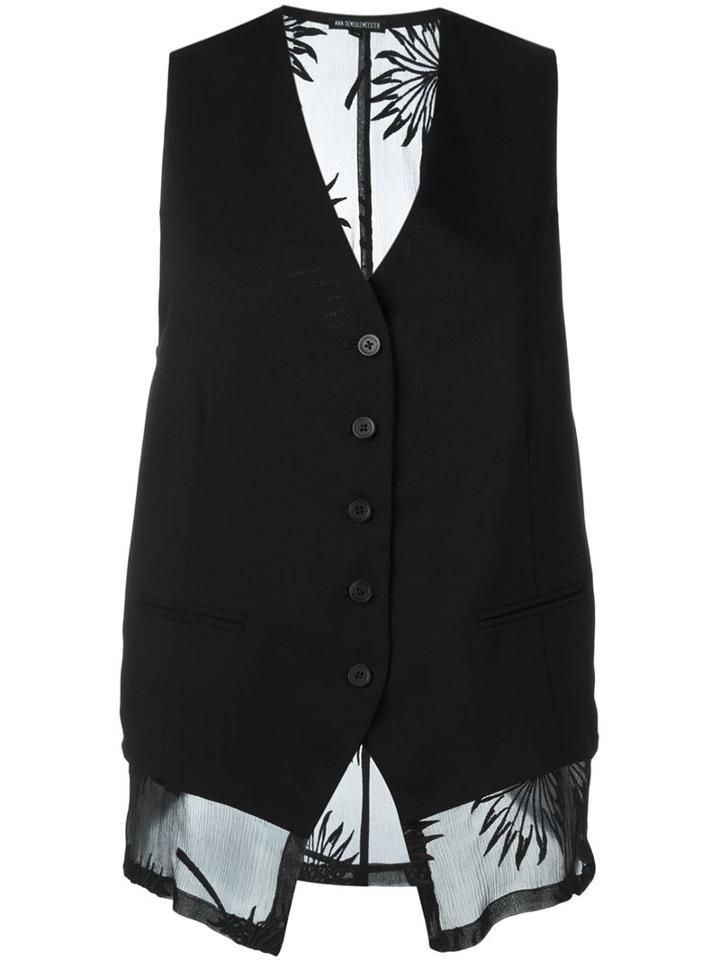 Ann Demeulemeester Flower Embroidery Panel Waistcoat