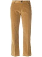 Prada Cropped Velvet Trousers - Brown