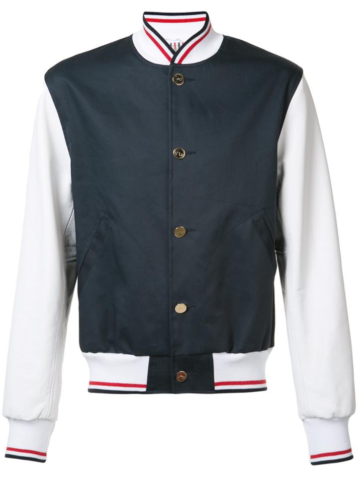 Thom Browne Bicolour Bomber Jacket - Blue