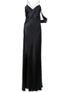 Michelle Mason Strappy Wrap Cowl Gown - Blue