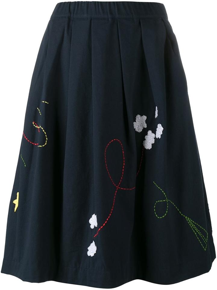 Mira Mikati Fly Embroidered Skirt, Women's, Size: 38, Blue, Cotton