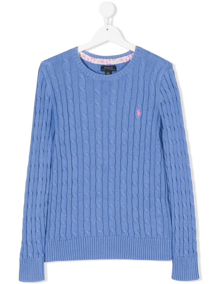 Ralph Lauren Kids Cable Knit Jumper - Blue