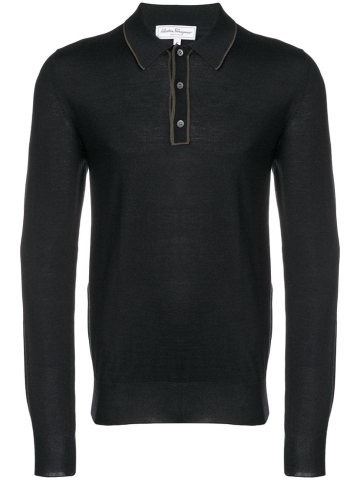 Salvatore Ferragamo Longsleeved Polo Shirt - Blue