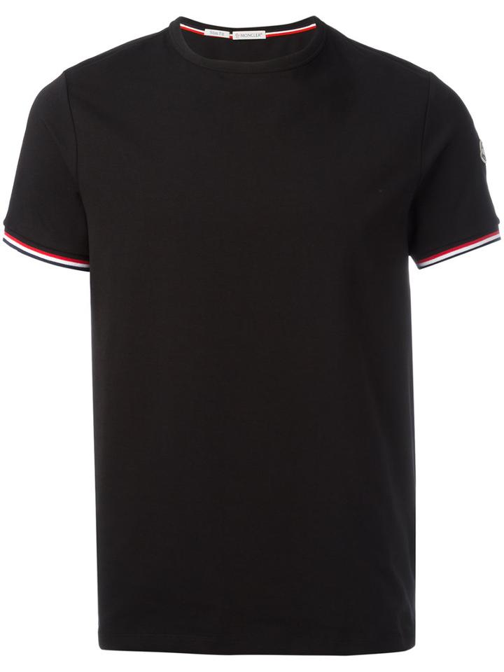 Moncler Classic T-shirt, Men's, Size: Large, Black, Cotton/spandex/elastane